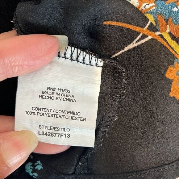 Lily White Womens Floral Bell Sleeve Chiffon‎ Blouse Multicolor Size Medium - Picture 6 of 8